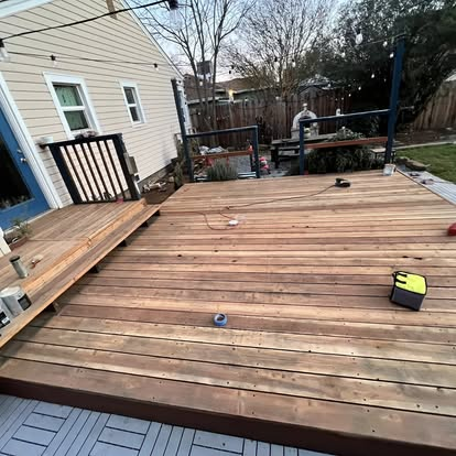 Deck Staining — before