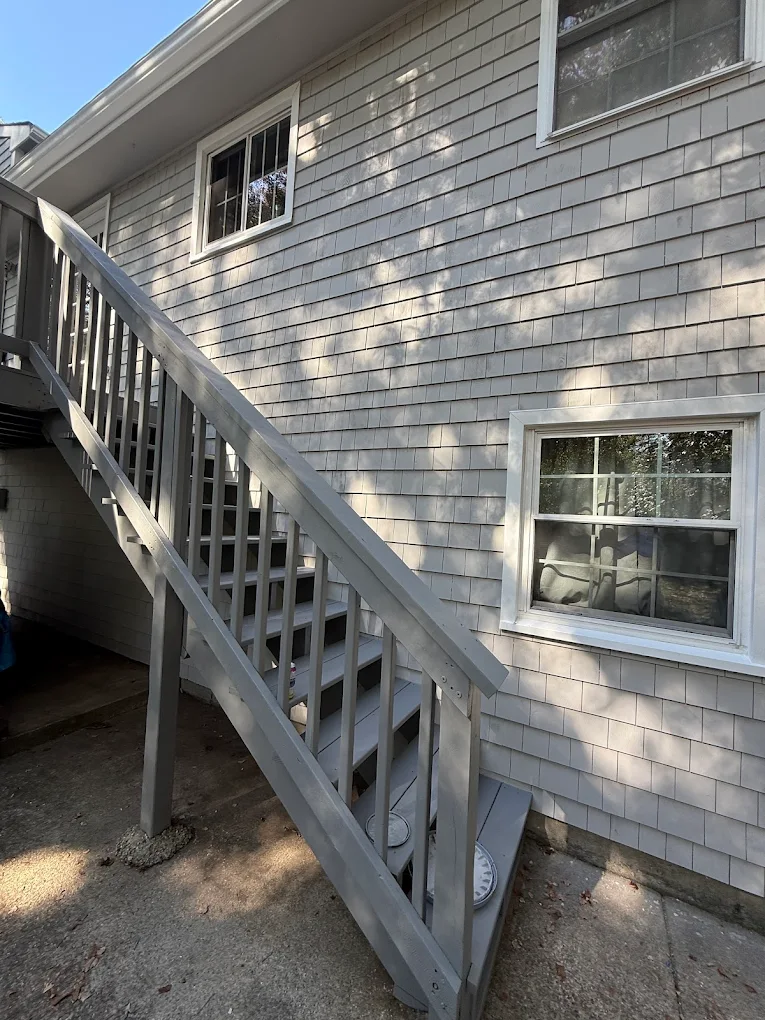 Exterior staircase and siding