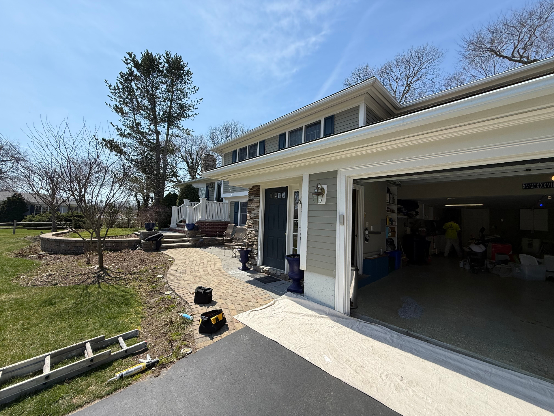Exterior repaint project in progress - Rhode Island